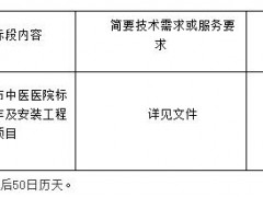 聊城市中醫醫院標識標牌制作及安裝工程項目